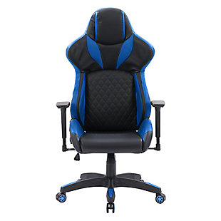 CorLiving Nightshade Black and Blue Gaming Chair, , large