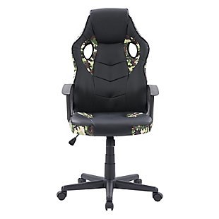 CorLiving Mad Dog Black and Camo Gaming Chair, , large