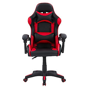 CorLiving Ravagers Gaming Chair in Black and Red, , large