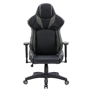 CorLiving Nightshade Black and Grey Gaming Chair, , large