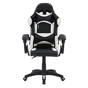 CorLiving Ravagers Gaming Chair in Black and White, , large