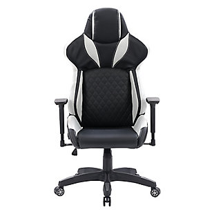 CorLiving Nightshade Black and White Gaming Chair, , large