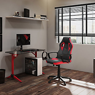 CorLiving Mad Dog Black and Red Gaming Chair, , rollover
