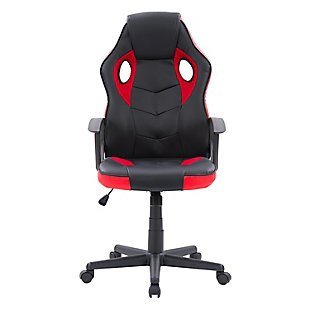 CorLiving Mad Dog Black and Red Gaming Chair, , large