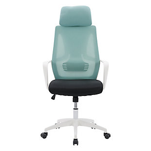 CorLiving Workspace Mesh Back Teal and Black Office Chair, , large