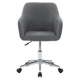 CorLiving Marlowe Upholstered Chrome Base Task Chair, Gray, , large