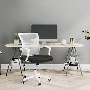 CorLiving Workspace Ergonomic White Mesh Back Office Chair, , rollover