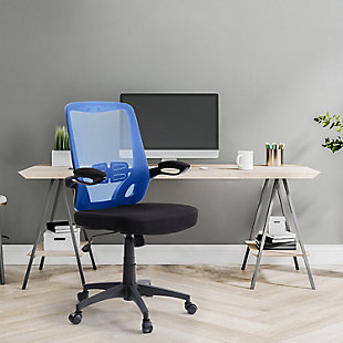CorLiving Workspace High Mesh Back Office Chair in Blue, Blue, rollover