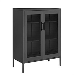 SONGMICS Metal Storage Cabinet with Mesh Doors, Multipurpose Storage Rack, 3 Tier Office Cabinet, Max. Load Capacity 55 lbs per Tier, Black, , large