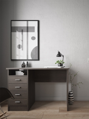 Tvilum Warner 4 Drawer Desk, Dark Chocolate, rollover
