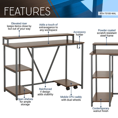 Writing Desk with Storage - Techni Mobili