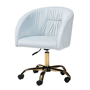 Baxton Studio Ravenna Swivel Office Chair, Aqua/Gold, large