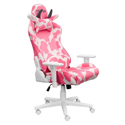 Techni Sport COW Series Gaming Chair, Pink, large