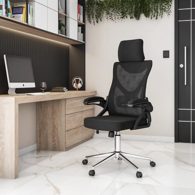 Techni Mobili Office Chair with Headrest & Lumbar Support, , rollover