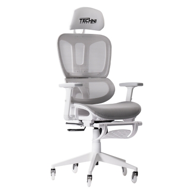 Techni Sport office chair in white with mesh back