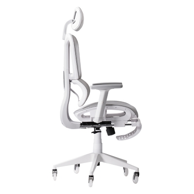 Side view of Techni Sport chair with headrest and extended leg/footrest