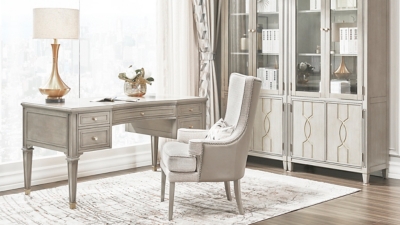 Dauphin 59" Executive Desk, Gray, rollover