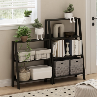 Furinno 27" Ladder Bookcase, Espresso, rollover
