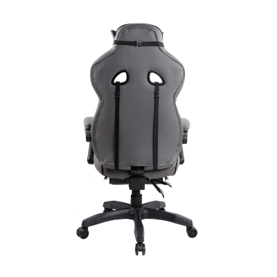 Back view of reclining chair showing adjustable straps