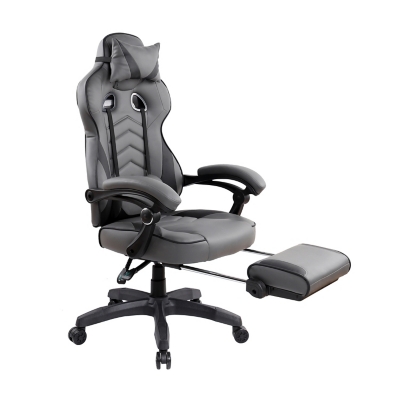 Rear/side view of chair with footrest