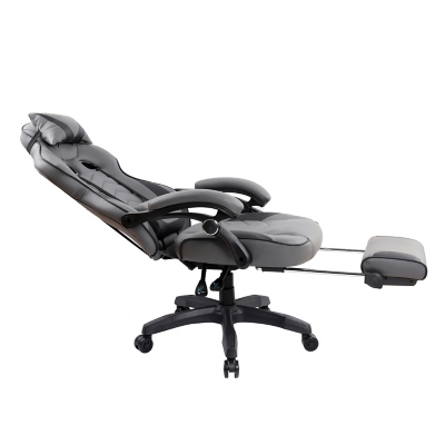 Back/side angle view of recliner chair with footrest extended