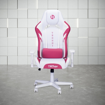 Techni Sport Echo Gaming Chair, White, rollover