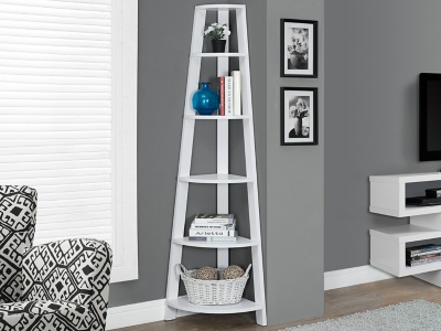 Monarch Specialties Rhea Bookcase, White, rollover