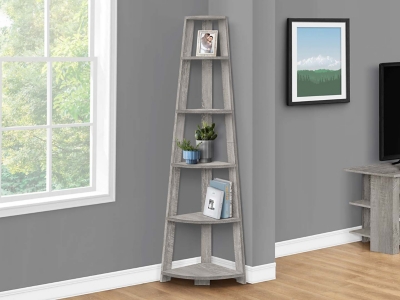 Monarch Specialties Rhea Bookcase, Industrial Gray, rollover