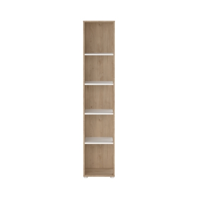 Sign 5 Shelf Narrow Bookcase, Jackson Hickory/White, large