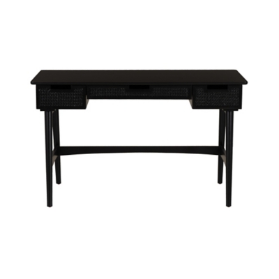 Linon Cadman Rattan Desk, Black, large