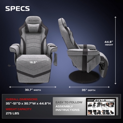 Respawn Gaming 900 Racing Style Gaming Recliner Cupholder