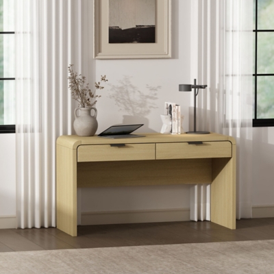 Manhattan Comfort Grace 20" Home Office Desk, Natural/Black, rollover