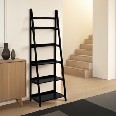 Linon Charlotte 72" Bookcase, Black, rollover