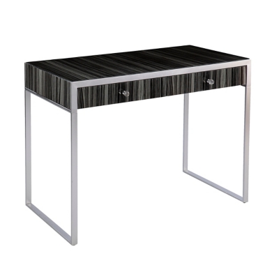Desk front with two drawers and glass-like trim