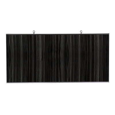 Close-up of striped veneer texture on desk