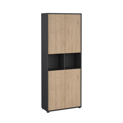 Tvilum Sign 80" Bookcase, Gray/Jackson Hickory, large