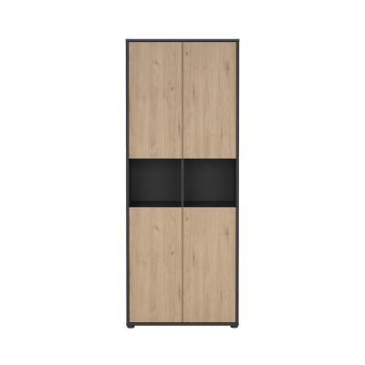 Tvilum Sign 80" Bookcase, Gray/Jackson Hickory, large