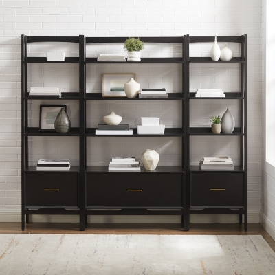 Crosley Furniture Landon 70" Etagere Bookcase Set - Thumbnail 3