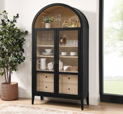Modway Nolan Storage Cabinet, Black Oak, rollover