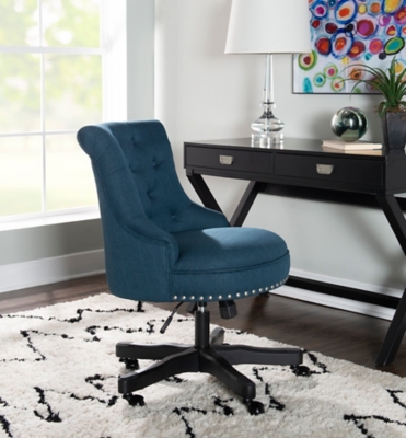 Linon Corbin Office Chair, Blue, large