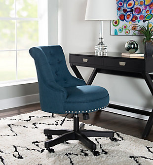 Linon Corbin Office Chair, Blue, rollover