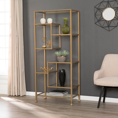 Southern Enterprises Arryn Asymmetrical Etagere/Bookcase, , rollover
