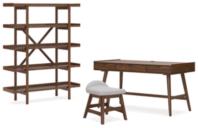 Lyncott Home Office Desk with Chair and Storage, , large