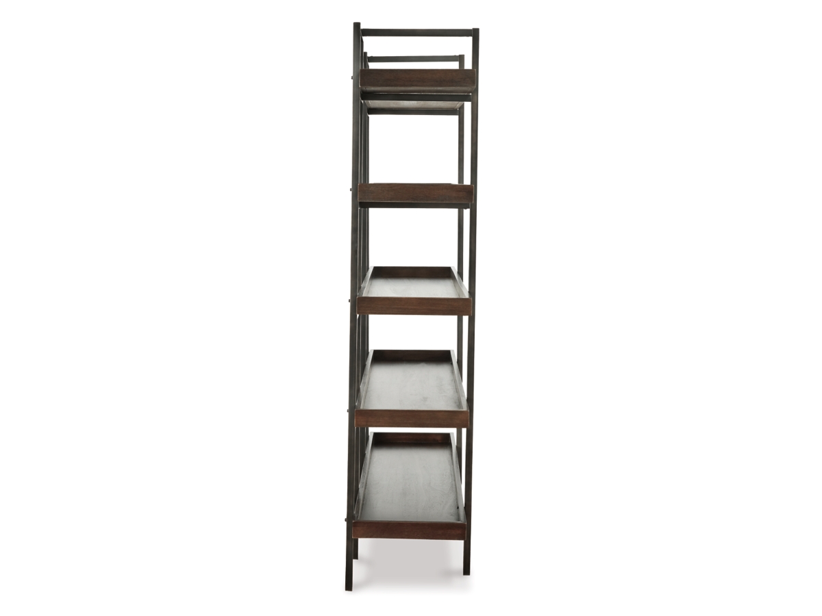 Starmore brown wood and deals black metal bookcase