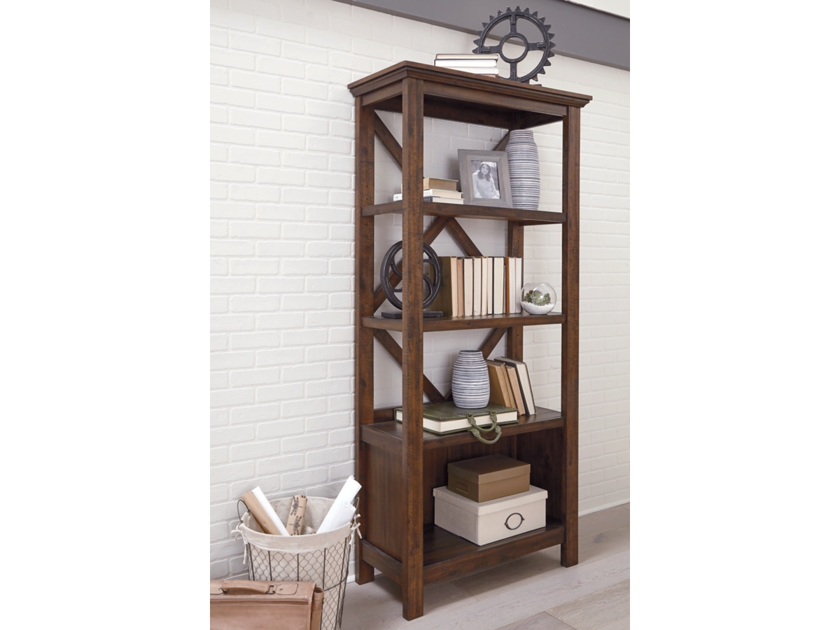Baldridge Large Bookcase - Rustic Brown