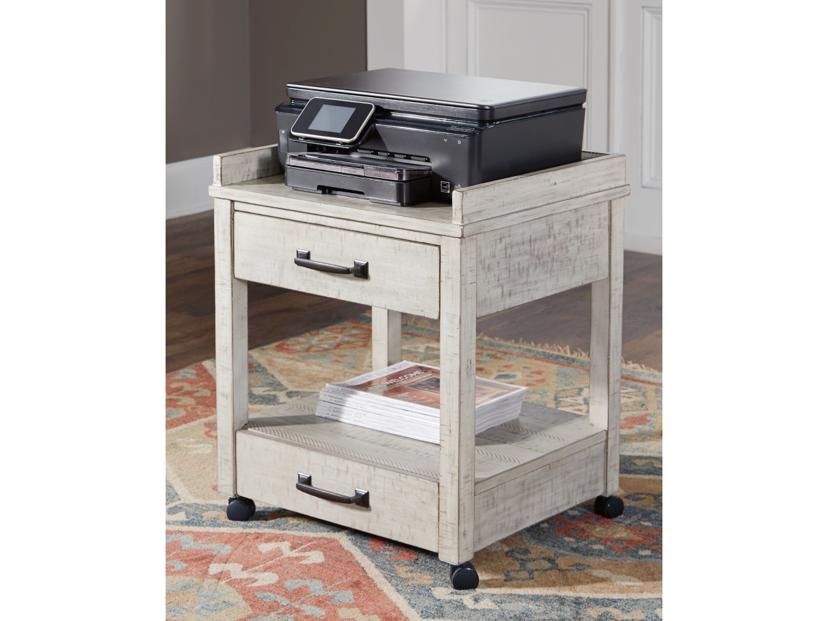 Carynhurst 2 Drawer Printer Stand with USB Charging Ashley