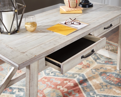 White Washed Storage Desk