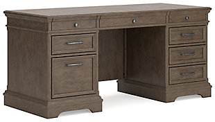 Janismore Home Office Desk, Weathered Gray, large