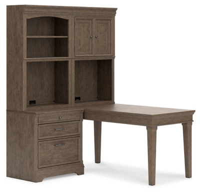 Janismore 4-Piece Bookcase Wall Unit with Desk | Ashley