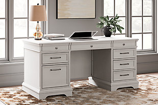 Kanwyn Home Office Desk, Whitewash, rollover